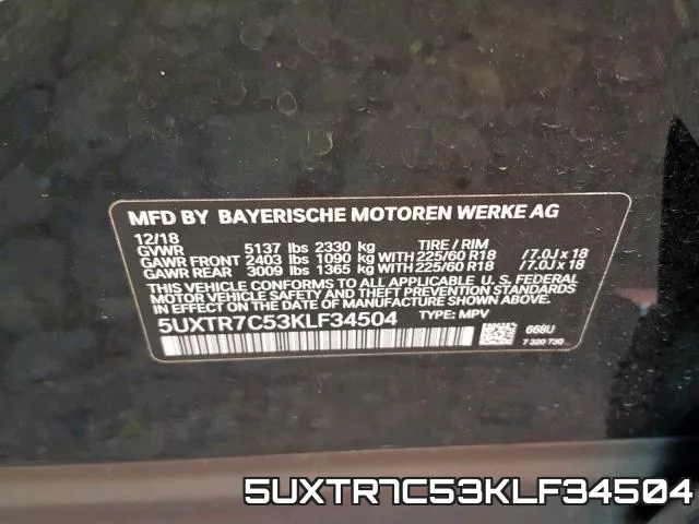 5UXTR7C53KLF34504 фото 2