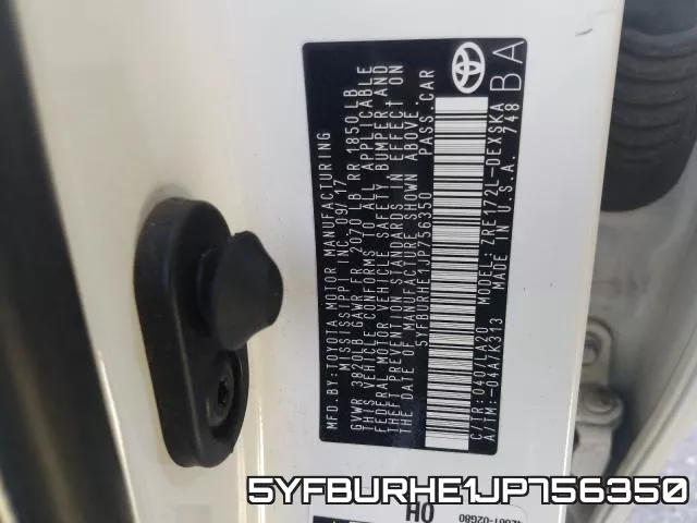 5YFBURHE1JP756350 фото 2