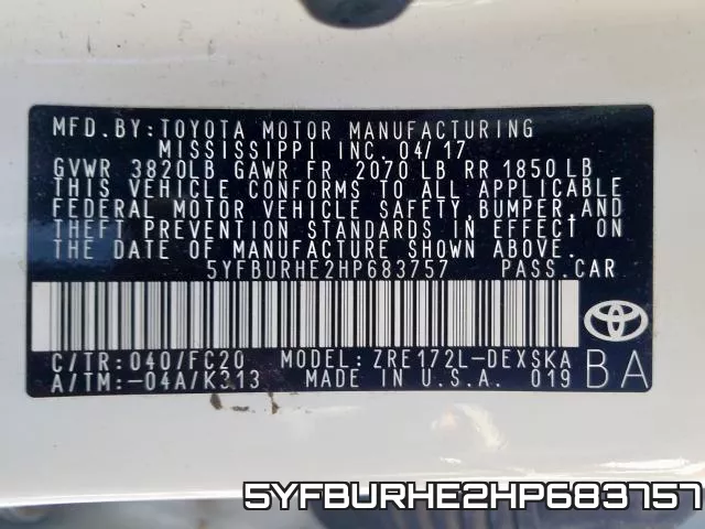 5YFBURHE2HP683757 фото 2