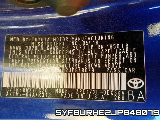 5YFBURHE2JP848079 фото 2