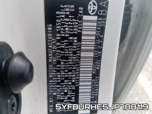5YFBURHE5JP788119 фото 2