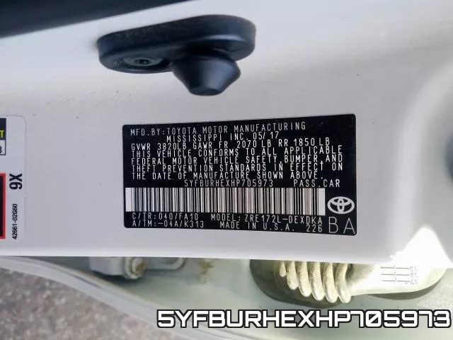 5YFBURHEXHP705973 фото 2