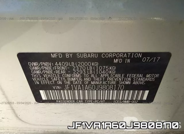 JF1VA1A60J9808170 фото 10