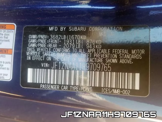 JF1ZNAA11H9709765 фото 2