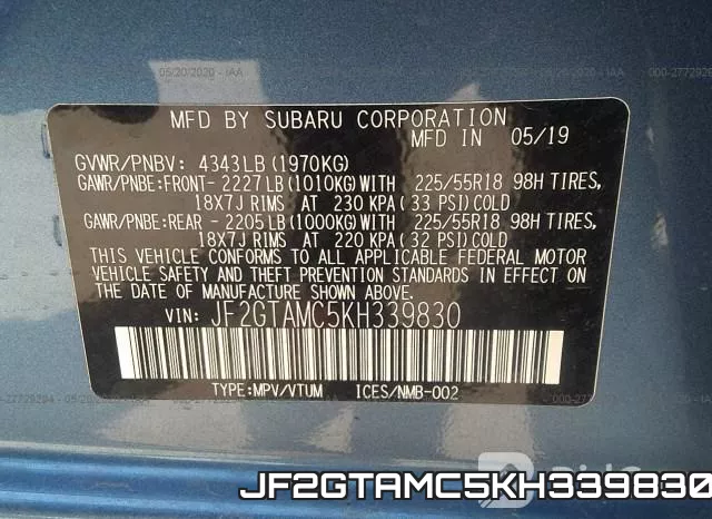 JF2GTAMC5KH339830 фото 10