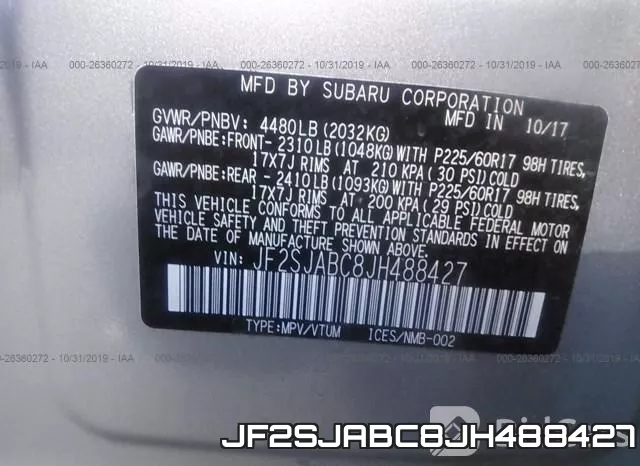 JF2SJABC8JH488427 фото 10