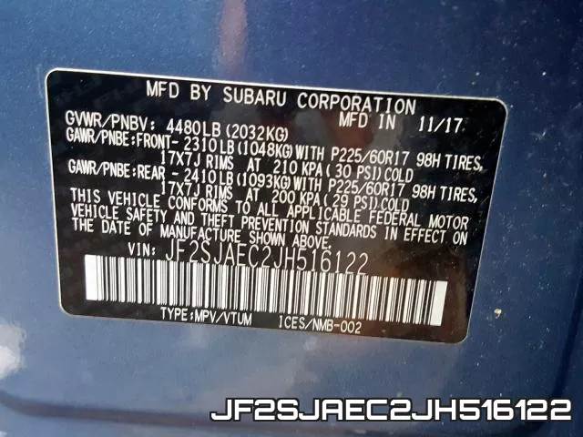 JF2SJAEC2JH516122 фото 2