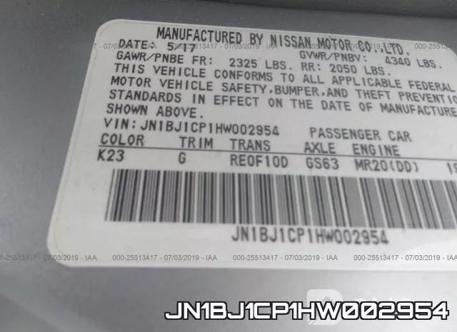 JN1BJ1CP1HW002954 фото 10