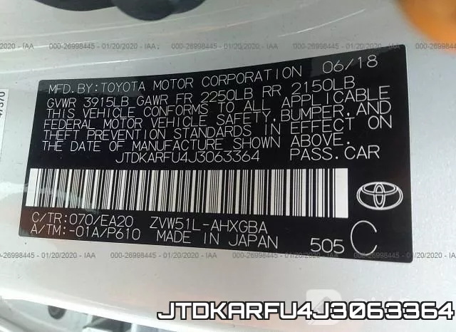 JTDKARFU4J3063364 фото 10