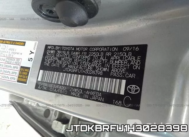 JTDKBRFU1H3028398 фото 10