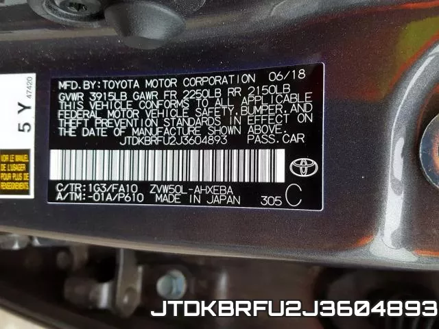 JTDKBRFU2J3604893 фото 2