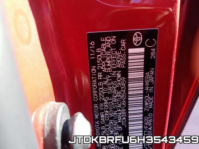 JTDKBRFU6H3543459 фото 2