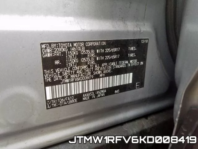 JTMW1RFV6KD008419 фото 2