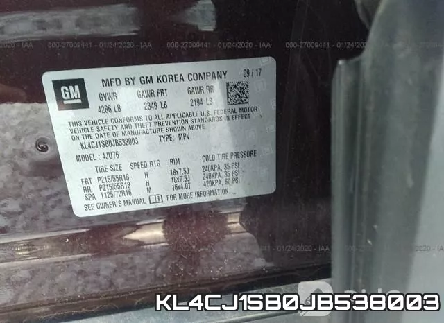KL4CJ1SB0JB538003 фото 10