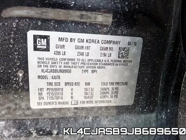 KL4CJASB9JB689650 фото 2