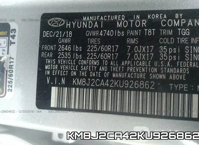KM8J2CA42KU926862 фото 10