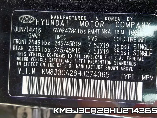 KM8J3CA28HU274365 фото 2