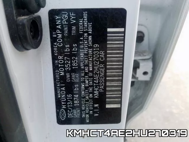 KMHCT4AE2HU270319 фото 2
