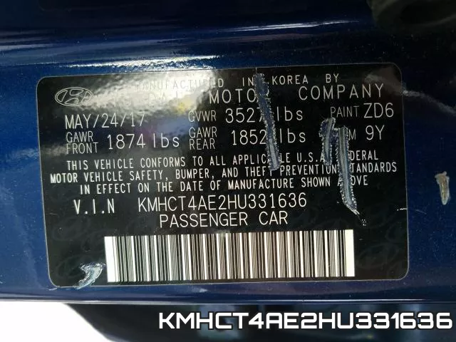 KMHCT4AE2HU331636 фото 2