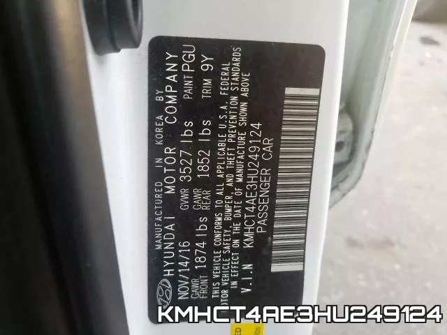KMHCT4AE3HU249124 фото 2