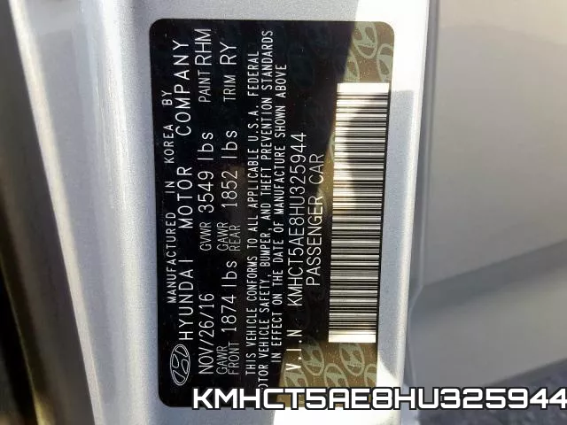KMHCT5AE8HU325944 фото 2
