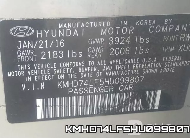 KMHD74LF5HU099807 фото 10