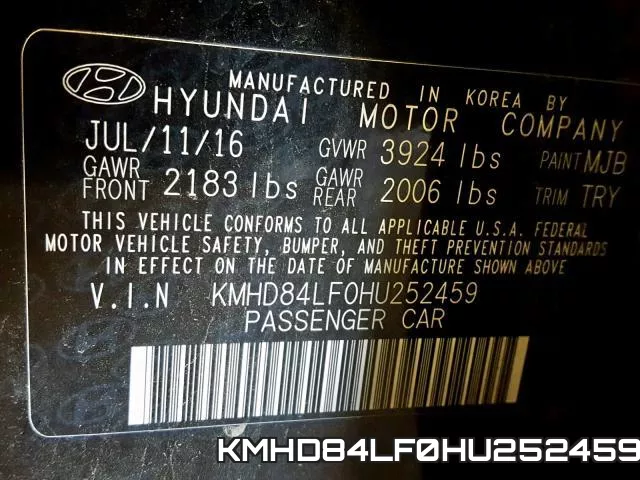 KMHD84LF0HU252459 фото 2