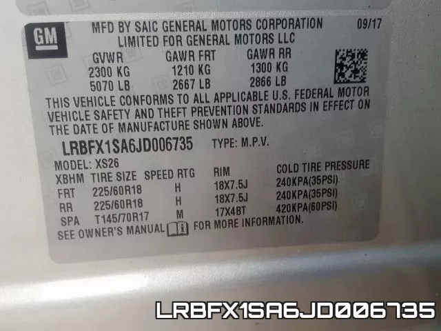 LRBFX1SA6JD006735 фото 2