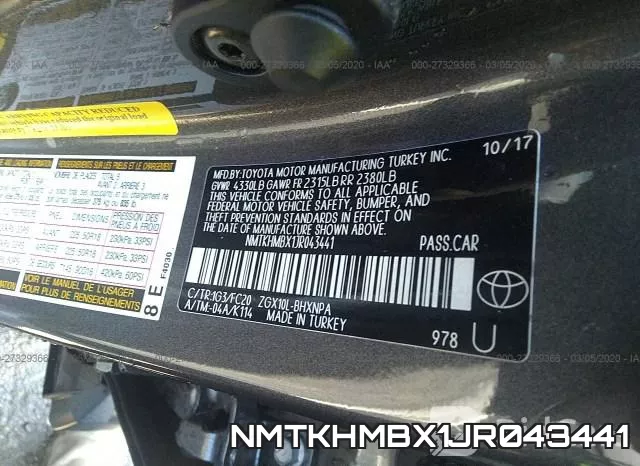 NMTKHMBX1JR043441 фото 10