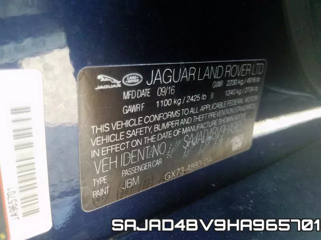 SAJAD4BV9HA965701 фото 2
