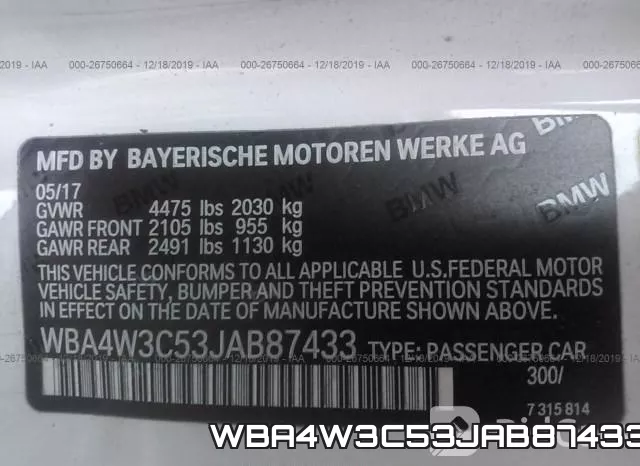 WBA4W3C53JAB87433 фото 10