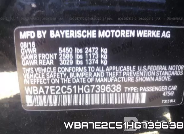WBA7E2C51HG739638 фото 10