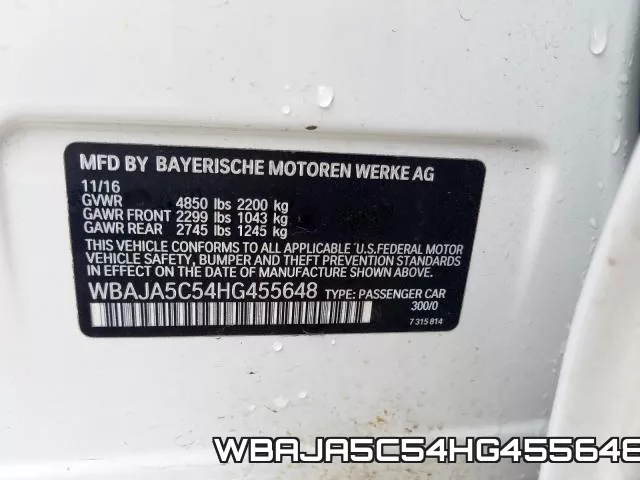 WBAJA5C54HG455648 фото 2