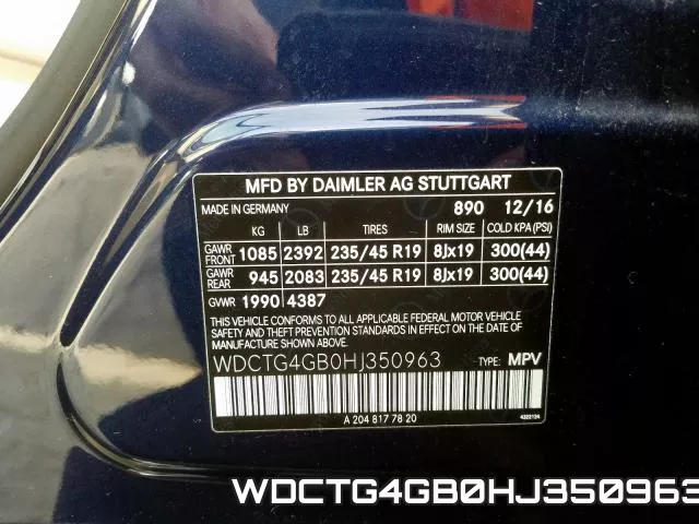 WDCTG4GB0HJ350963 фото 2