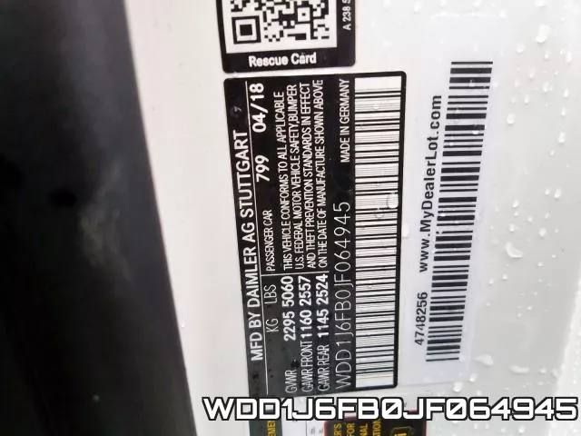 WDD1J6FB0JF064945 фото 2