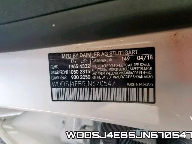 WDDSJ4EB5JN670547 фото 2