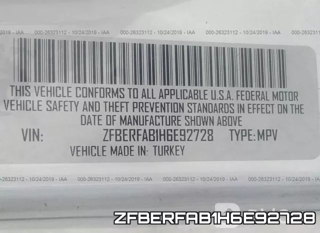 ZFBERFAB1H6E92728 фото 10
