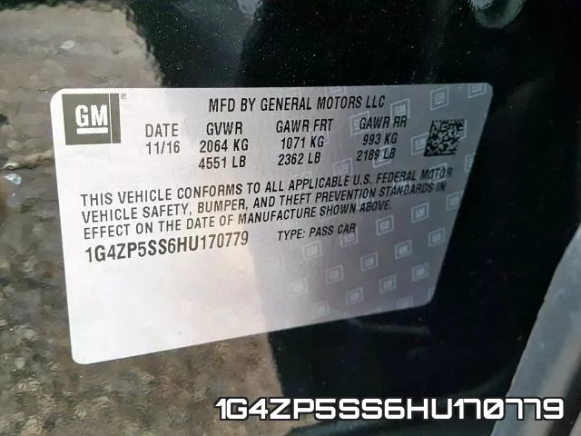 1G4ZP5SS6HU170779 фото 2