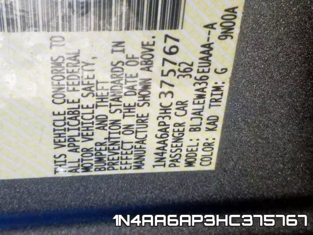1N4AA6AP3HC375767 фото 2