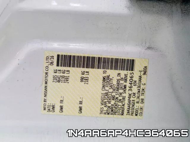 1N4AA6AP4HC364065 фото 2