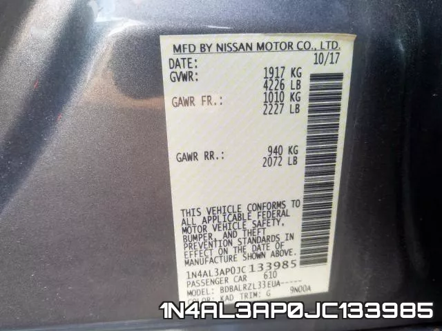 1N4AL3AP0JC133985 фото 2
