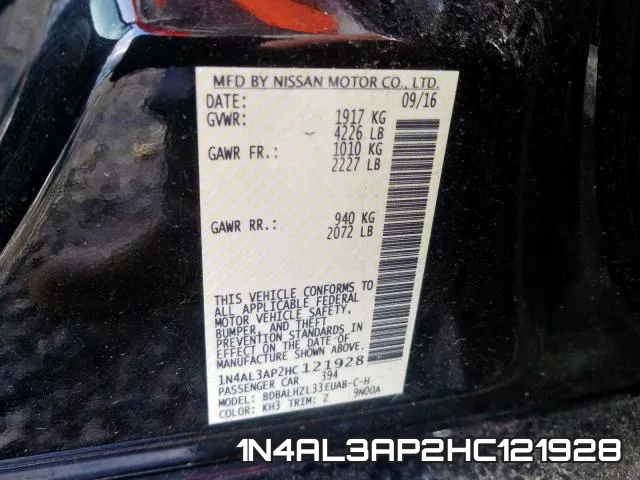 1N4AL3AP2HC121928 фото 2