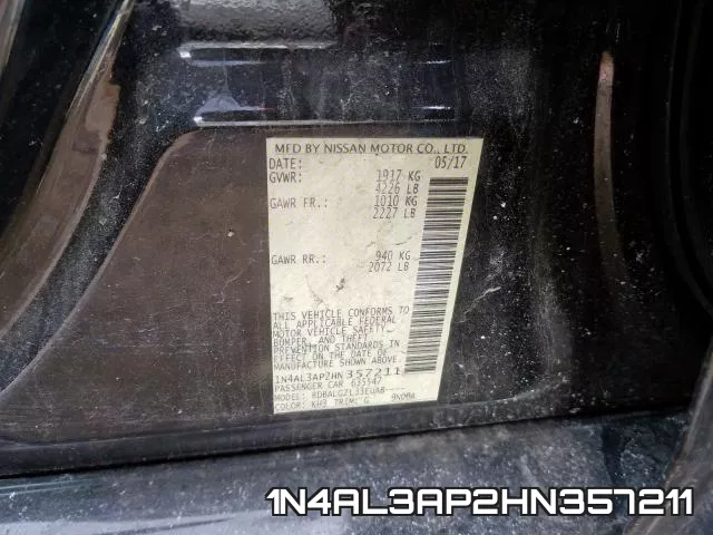 1N4AL3AP2HN357211 фото 2