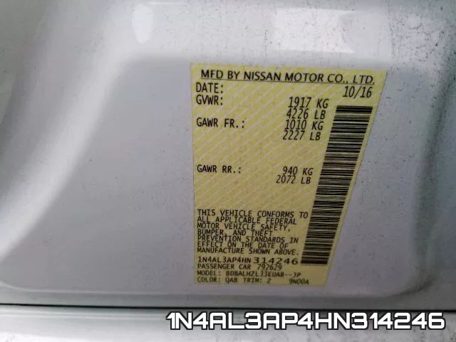 1N4AL3AP4HN314246 фото 2