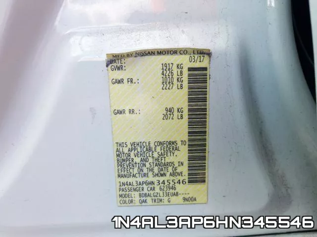 1N4AL3AP6HN345546 фото 2