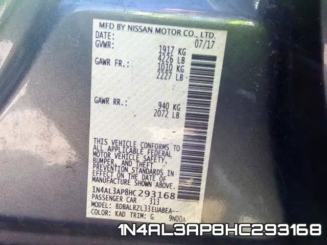 1N4AL3AP8HC293168 фото 2