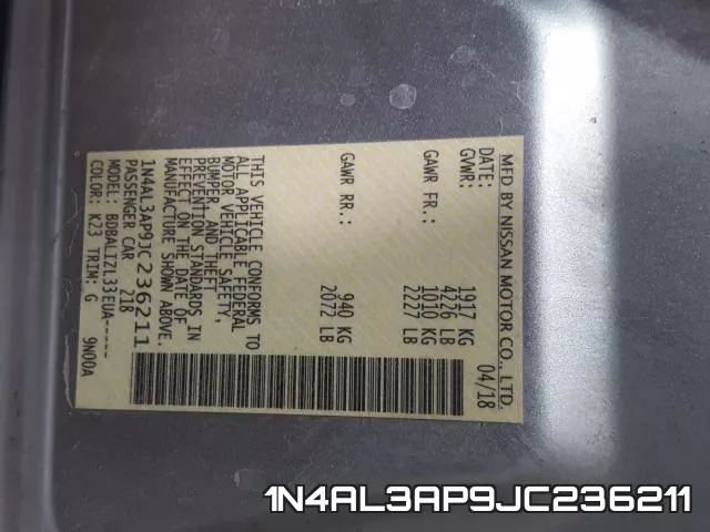 1N4AL3AP9JC236211 фото 2