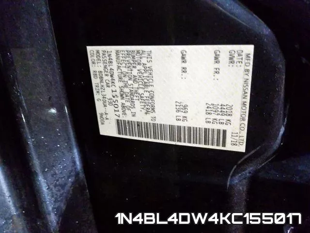 1N4BL4DW4KC155017 фото 2