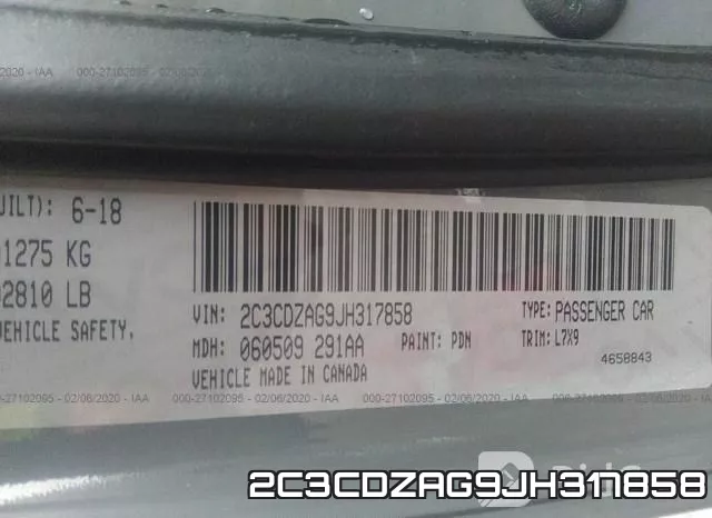 2C3CDZAG9JH317858 фото 10