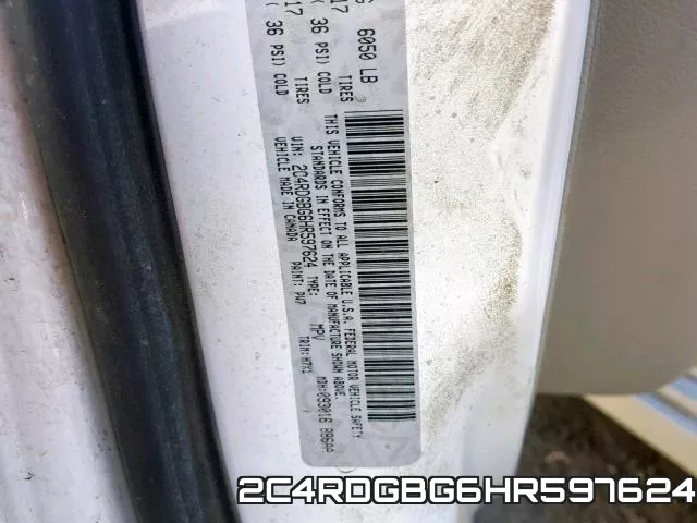 2C4RDGBG6HR597624 фото 2